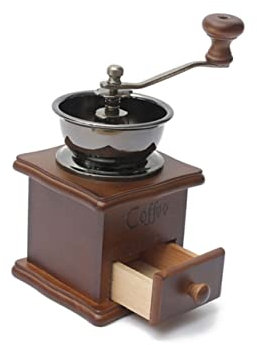 GALPADA Manuelle Kaffeemühle Holz Vintage Retro Handgriff Aus Stahl Kaffeemaschine Für Frische Kaffeebohnen Kompakt Tragbar Geschenk Für Kaffeeliebhaber