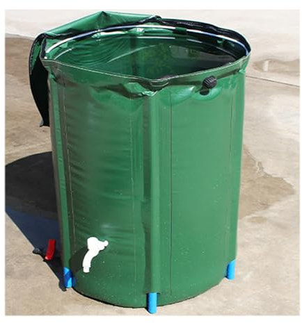 HOFUNTRE Barile for Raccolta Acqua Piovana，Struttura Stabile E Durevole, Grande capacità di Stoccaggio dell'Acqua, Il Corpo della Canna È Realizzato in Materiale PVC(Green,1000L)