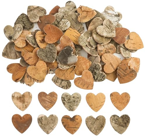 75pcs Streudeko holz Herze 3cm für Hochzeit & Party aus Birkenholz - Zubehör für DIY-Projekte - Naturholzscheibchen zum Basteln (herz 3cm)