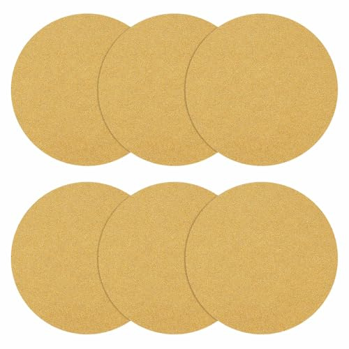 DTGN 125mm 60Gri Hook and Loop Sanding Disc 40Pcs Yellow Aluminum Oxide | Hook and Loop Sandpaper Orbital Sander Pads Good for Wood Metal Stone Walls