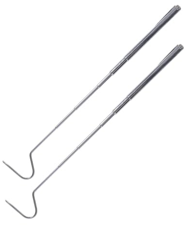 TOGEVAL 2 pièces Crochet Télescopique Inoxydable pour Attraper Serpents et Reptiles Léger Design Rétractable Outil Pratique pour Capture Sécurisée