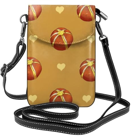 XBKGOHA Petit sac à main pour téléphone portable 19,3 x 12,4 cm avec motif pain beurré, étui à rabat en cuir pour femme, parfait pour la marche, le camping