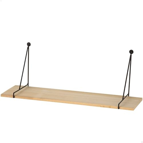 AKTIVE Max Home Etagère Murale, 50 cm, Poids max5 kg, avec Supports métalliques triangulaires, Flottante, Effet Bois Clair, Décoration, Salon, Salle à Manger, Cuisine, Salle de Bain (18489)