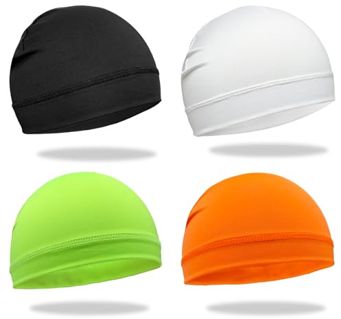 Skull Cap Sweat Wicking Helmet Liner Breathable Cycling Beanie Running Sports Hat Cooling Head Wraps for Men (Unique Pack)