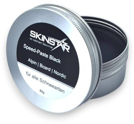 SkinStar Racing Speed Paste Black Edition – Universelles Skiwachs Speedwachs 80g fluorfrei und PFAS-frei