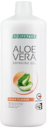 LR LIFETAKT Aloe Vera Drinking Gel, Pfirsich-Geschmack, Zuckerfrei, 98% Aloe Vera Blattfilet