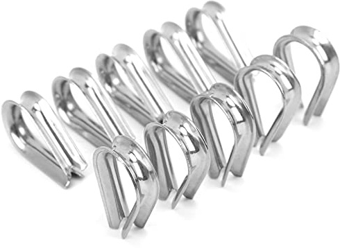 RASTKY Morsetti per Funi Metalliche Durevoli per Barche in Acciaio Inossidabile per Anelli Ordinati su Cavi Rivestiti, Clip per Ditali da 4 Mm, Peso Leggero per Viaggiare Facilmente, Set di Collari 2x