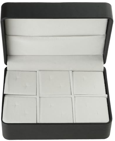 Buxuaaaa PU manschettknapp förvaringslåda för affärer och resor användning brosch pin display fodral smycken hållare resa manschettknapp förvaring