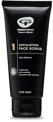 Green People Für Männer Nr. 1 Exfolierender Gesichtsscrub, 100ml | Natürlicher und biologischer Aufhellender Scrub, Paraben- und Ethanolfrei, Trockene Haut, Vegan