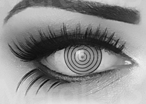 EIN PAAR Farbige Manga Anime Cosplay 17mm Kontaktlinsen 'Rinnegan Eye' mit gratis Linsenbehälter und Kombilösung. Perfekt für Fasching!