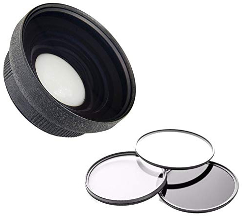 Digital Nc 0.43X High Definition Super Wide Angle Lens w/Macro, Compatible with Canon PowerShot SX410 is (Includes Lens/Filter Adapters) + 3 Piece Filter Kit