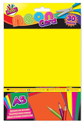Neon-Karton, A5, verschiedene Farben, 30 Blatt
