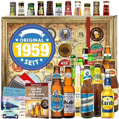 Original seit 1959 - Bier aus aller Welt 24x - Geburtstagsgeschenke - Bier Weihnachtskalender 2024 2025