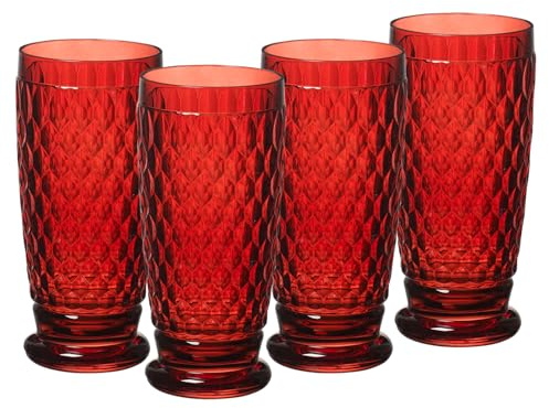 Villeroy & Boch Boston Coloured 4er Set Longdrinkglas rot