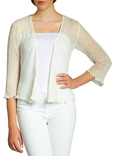 Caspar STJ022 leichte Damen Sommer Strickjacke mit 3/4 Arm