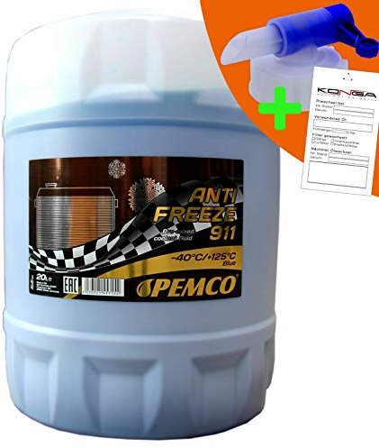 20 Liter PEMCO ANTIFREEZE 911-40C Kühlerfrostschutz für G11, blau + Ablasshahn