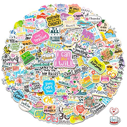 Inspirational Stickers,150Pcs Motivational Stickers for Water Bottles Positive Quote Stickers for Journaling Scrapbook Aesthtic Waterproof Vinyl Laptop Stickers for Teens Adults Kids Teachers