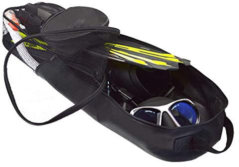 LKJYBG Dive Bag, Waterproof Bag for Scuba with Dry Pocket, Large Capacity Mesh Bag for Freediving & Snorkeling black one size