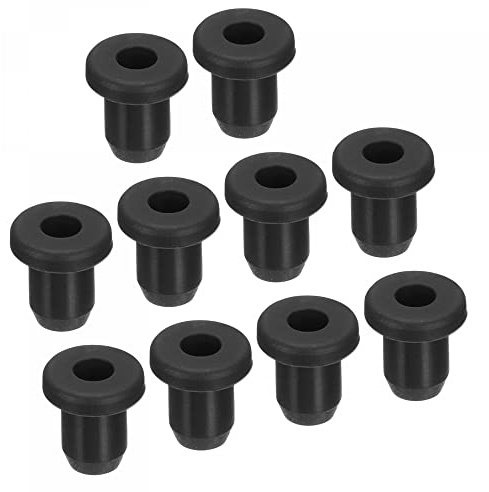 sourcing map Rubber Grommet Mount Dia 15/64 (6mm) Round T Type for Organizing and Protecting Cord Pack of 10