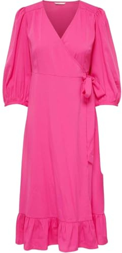 Only Onlolivia Vestido Midi Cruzado 3/4 Wvn Noos Vestido Mujer