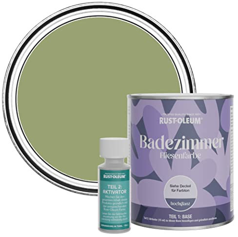 Rust-Oleum wasserfeste grün Fliesenfarbe für Badezimmer in Hochglanz Finish - Laubgrün 750ML
