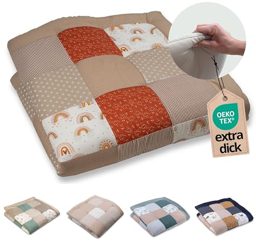 ULLENBOOM Krabbeldecke für Baby 140x140 cm - Dick und weich gepolstert