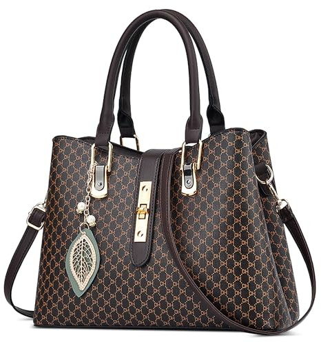 FORRICA Handtasche Damen Henkeltaschen Exquisiter Anhänger Umhängetasche PU Leder Schultertasche für Reisen Bankett Shopper Kaffee