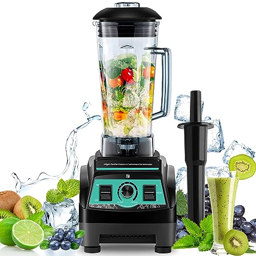Huanyu Batidora para batidos Blender Smoothie Maker 2L de gran capacidad y alta velocidad, 2200 W, batidoras multifunción comerciales con jarra para picar hielo, zumos, batidos y milkshakes