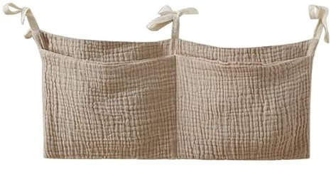 Bolsa organizadora for colgar en la cama Bolsa de almacenamiento for colgar en la cama Bolsas de almacenamiento for colgar en la cama Organizador de cuna for recién nacidos de algodón Bolsillo for pañ