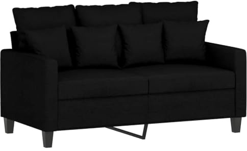 vidaXL 2-Sitzer-Sofa Schwarz 120 cm Stoff