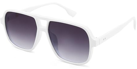 COASION Retro Sonnenbrille für Damen Herren - XL Übergroß 70er Jahre Sonnenbrille UV400 Schutz Trendy Double Brücke Rahmen Brille