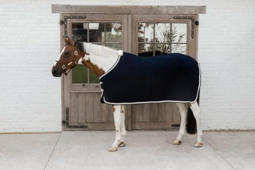 Kentucky - Abschwitzdecke Fleece geflochtene Kordel Marine 155-6'9