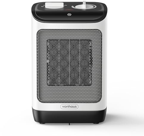 VonHaus Space Heater 2000W – Mini Portable Electric Ceramic PTC Fan Heater with Thermostat, 5 Modes, 70° Oscillation, Low Noise, Overheat & Tip Over Protection, for Home, Office, Bedroom & More