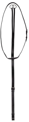 ARBO-INOX Martingal Basic Leder schwarz 2-Fach verstellbar Silberne Edelstahlschnallen (COB VOLLBLUT)