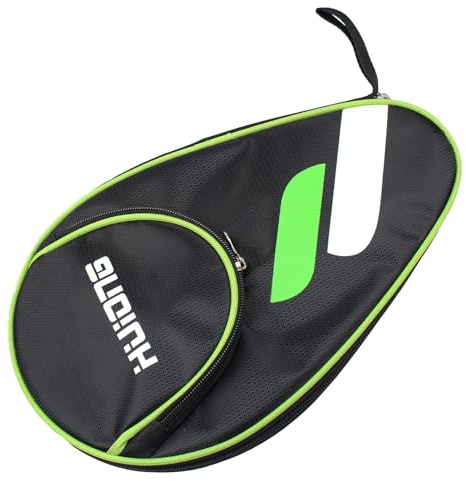 JJHXM Table Tennis Bat Case with Ball Compartment, Table Tennis Racket Case for 2 Bats and 3 Balls, Waterproof Table Tennis Bat Bag, Pocket Double Table Tennis Cover