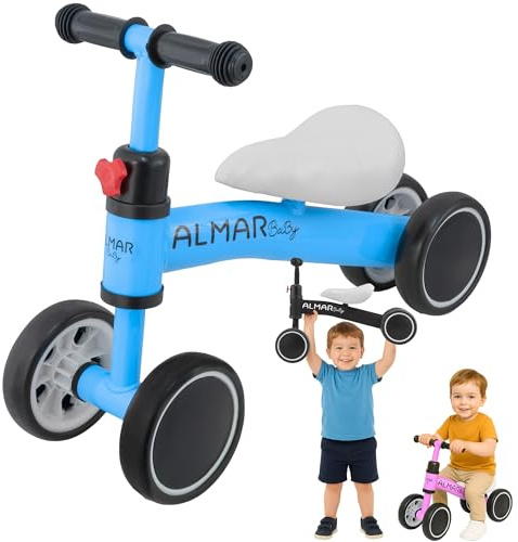 Almar Baby Blaues Fahrrad ohne Pedale für Babys von 12 bis 24 Monaten, Balance-Fahrrad für Kinder
