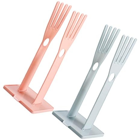 PRETYZOOM 2pcs Glove Dryer and Kitchen Sink Drying Rack Multifunctional Detachable Glove Holder Drip Storage Stand for Kitchen Countertop in Pink and Light Blue