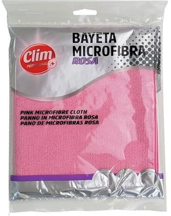 Clim Profesional 12 Bayetas Microfibra Rosa XL 35x40cm Absorbentes | Sin Rayar, Reutilizables y Lavables, Apto Vitrocerámica y Electrodomésticos