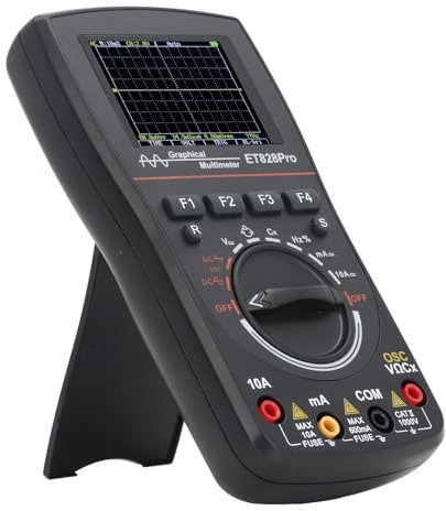 Mini Multímetro de Osciloscopio, 2 en 1 Medidor de Alcance Digital de Mano con Pantalla de Color de 2.4 Pulgadas, 6000 Recuentos, Ancho de Banda de 10MHz, para Pruebas