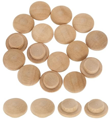 sourcing map Holzknopfstopfen, 10 mm, Hartholz, Schraubenloch, Pilz, Holzkappen, Knöpfe, Buchenholzdübel für Möbel, Holzbearbeitung, Handwerk, Dekoration, 40 Stück