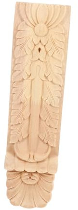 ULTECHNOVO Wood Carved Applique Decals for Home Decor Roman Column Door Frame Corner Decor Vintage Flower Carvings Onlays