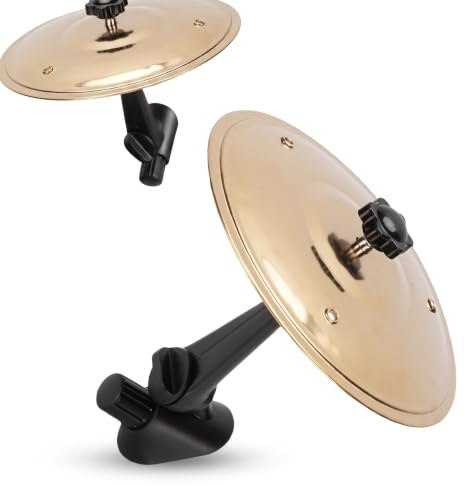 SENECESLI Car Cymbal Drum Air Entlüftung, Car Air -Abzug MiniDrum Crash Becken mit Einstellbarem Arm für Schlagzeugermusikliebhaber (Gold)
