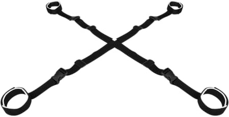 EIS, BDSM Fessel, Fesselkreuz mit gepolsterten Manschetten, robust und sicher, verstellbare Riemenlängen, weich gepolstert
