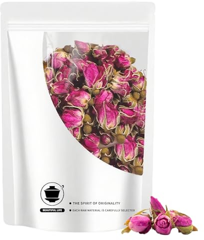 exatta Rosenblütenblätter,Rosenblüten Tee,Getrocknete Rosen,(30g) | Rosentee,natürliche Rosenblüten,ganze Rosenknospen getrocknet,für Tee, Backen & Dekoration