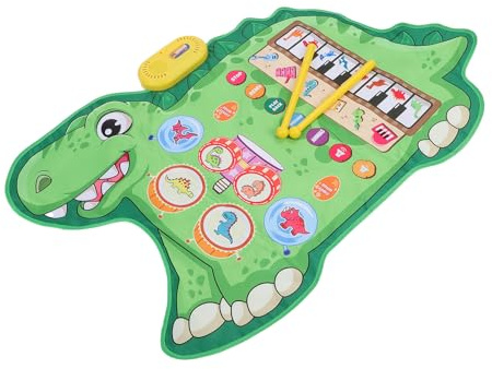 SUNGOOYUE Baby-Musikmatte mit Dinosaurier-Motiven, Trommelmusikfunktion, Früherziehung, Klaviermatten-Design, Sichere und Robuste Materialien, Spielzeug mit Trommelfunktion