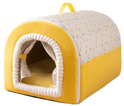 Fonowx Haustierbett, Hundezelt für Kleine, Mittlere Und Große Hunde, Kompaktes, Weiches Und Warmes Kissen, Versteck, Hütte, Hundeschlafplatz, Katzennest, XL