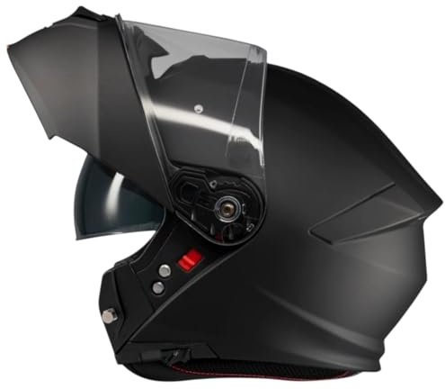 MT Genesis Modular Motorradhelm – Integralhelm mit Klappdeckel, Sonnenblende, doppeltem kratzfestem Visier, ECE/DOT-Zertifiziert, Mattschwarz (M 57/58)