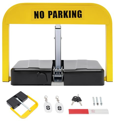 LKHDONG Parkplatzsperre Klappbare Parksperre mit Fernbedienung, Parkpfosten Private Parkplatz Absperrung Batteriebetrieben Parkschloss 90° Schwenkarm, 15m Reichweite