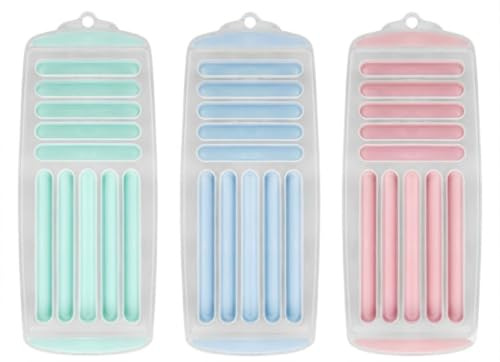 Pack of 3 Bottle Ice Cube Tray for Water Bottles – Slim Ice Stick Mould Easy Release Flexible Ice Tray – Perfect for Sports Bottles, Parties, BBQ, Cocktails & Summer Drinks-10 ice Sections.