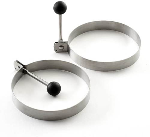 Norpro Stainless Steel Round Egg/Pancake Rings, 3.75, Silver